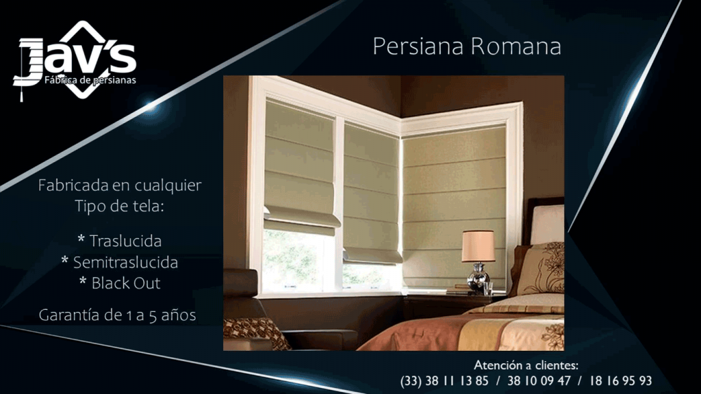 Persiana Romana traslucida o black out